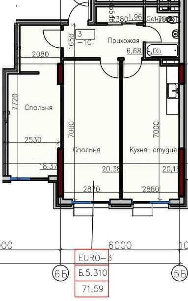 2х комн квартира в Пространстве на Донского КВ