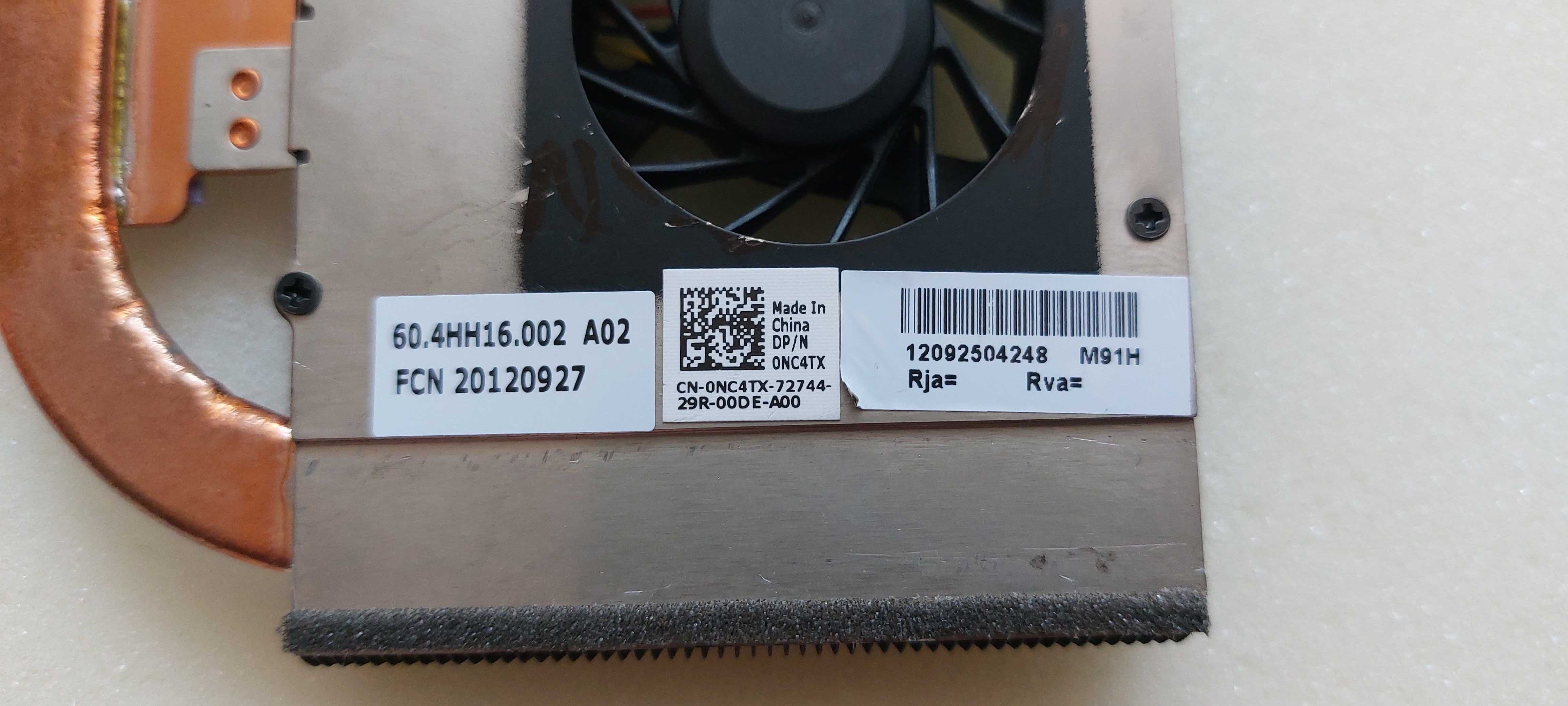 Układ chłodzenia, wentylator, heatsink,NC4TX,0NC4TX Inspiron 15R N5010