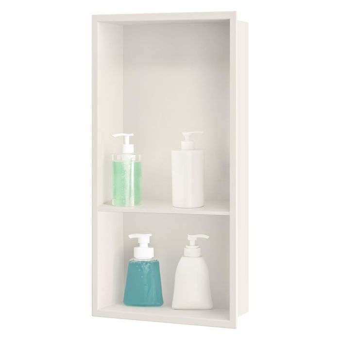 Nisza Prysznicowa Ścienna Regał Stal Nierdzewna 30x60x10 Biała