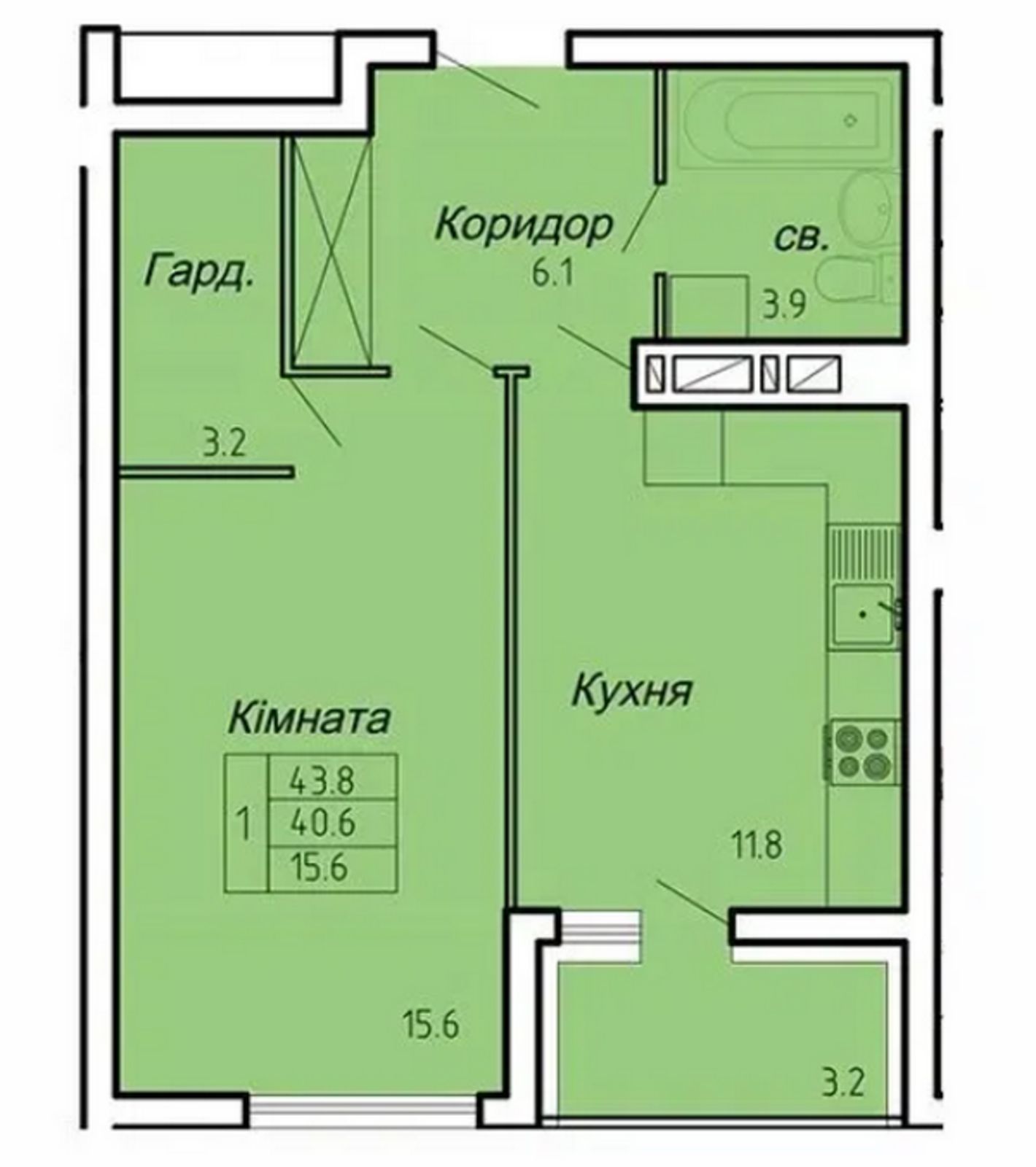 Продаж 1к квартири, 43 м.кв, ЖК Atlanta tower