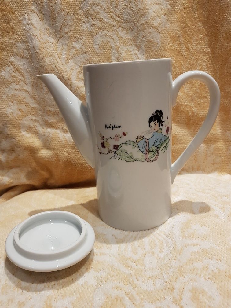 Komplet do herbaty z chińskiej porcelany, z lat 80ych XX