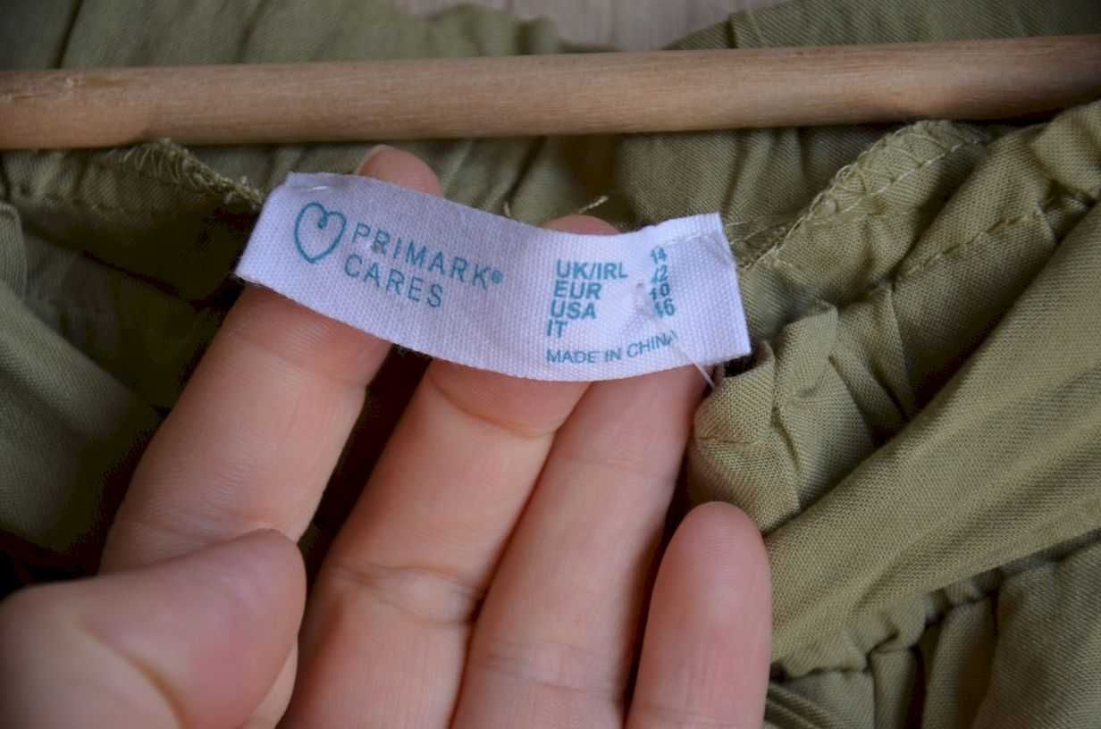 Spodnie luźne kuloty na gumce zielone 40 XL 42 L