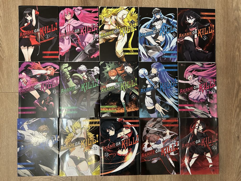 Mangi manga Akame ga kill 1-15 komplet