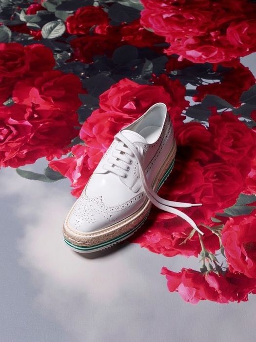 Оригинальные оксфорды PRADA platform leather brogue - 36 р - 24.5 см