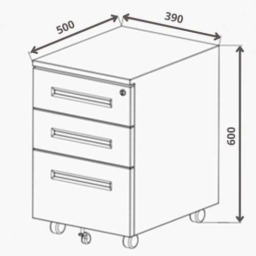 Kontenerek pod biurko Szafka na kółkach