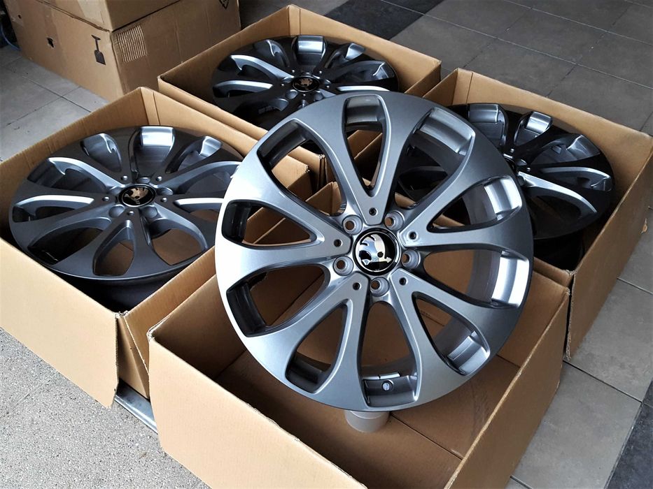 Alufelgi 18 5x112 Skoda Octavia Kodiaq Superb Karoq Grafitowe ! 244#
