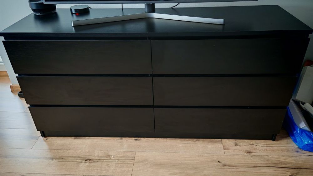 Komoda 161 x 80 x 48 czarne drewno