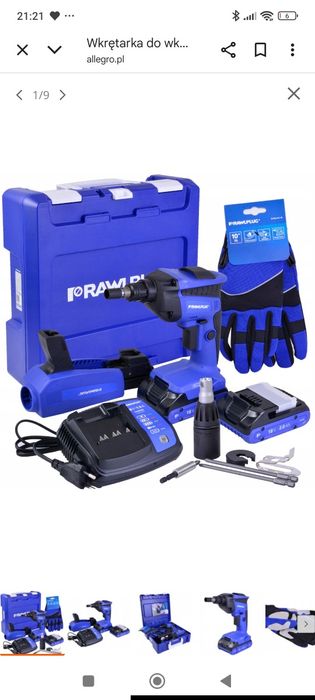 Wkrętarka do  płyt NidaGips wkrętów na taśmie Rawlplug aku do regipsó