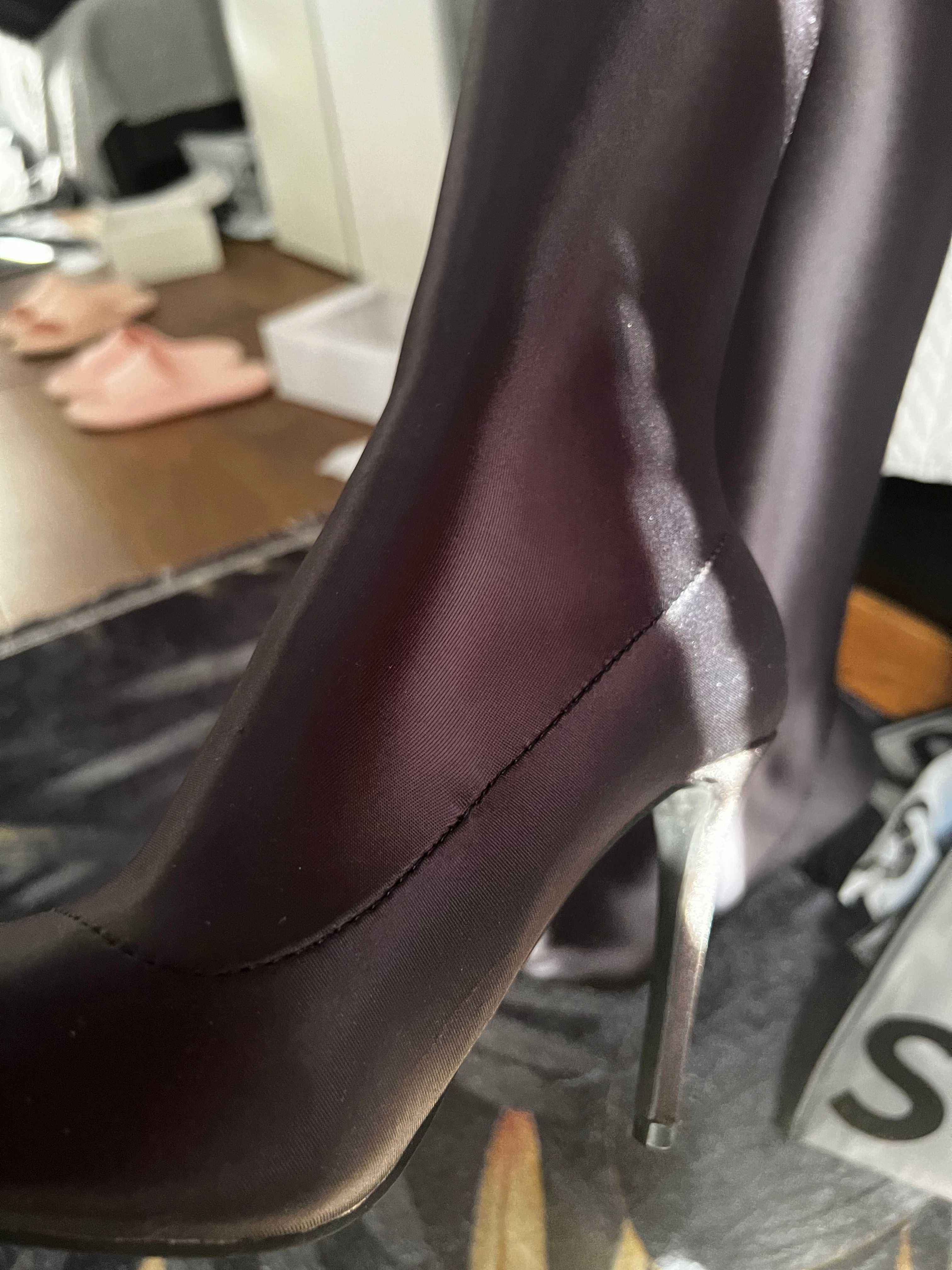 Wysokie kozaki boots szpilki czarne legginsy rozmiar 38/39