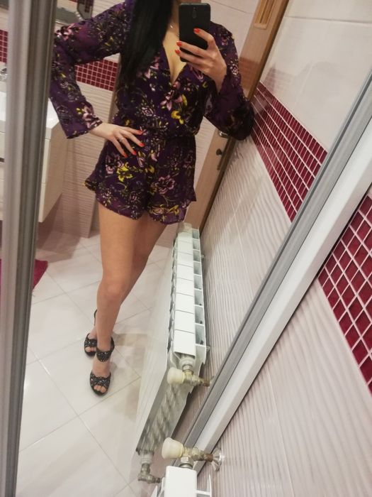 Nowy kombinezon święta hiszpanka falbanki kwiaty floral 34 XS 36 s