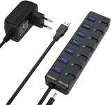 Koncentrator USB 3.0 z zasilaczem, VEMONT 7 portów USB