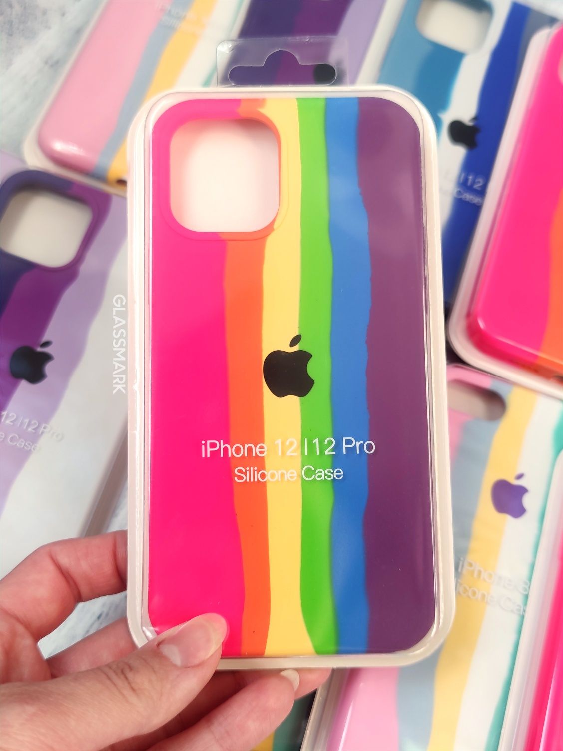 Чехол радуга на айфон, чохол Rainbow iPhone x xs 11 pro 12 13