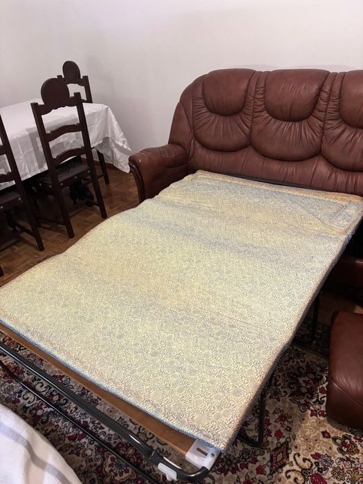 Sofá e Poltronas de Pele Autêntica em Perfeito estado