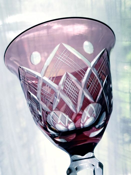 Kieliszek do wina remery kolorowe kryształowe PRL retro vintage