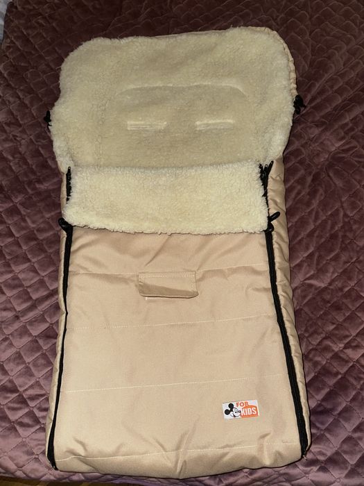 Зимовий конверт у люльку на овчині віком з 0 до 6 міс