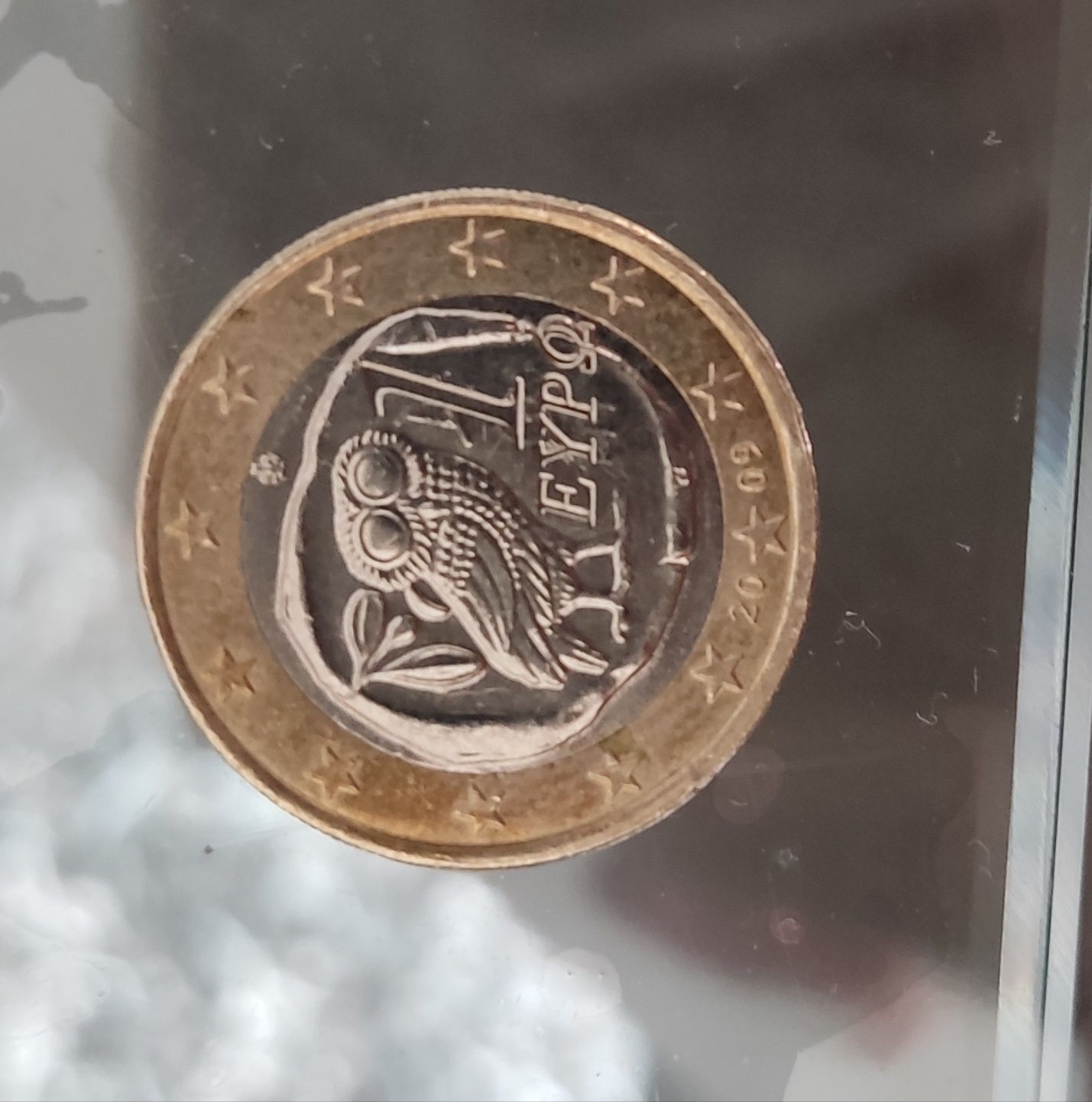 Moeda de 1 euro rara com mocho ( Grécia)