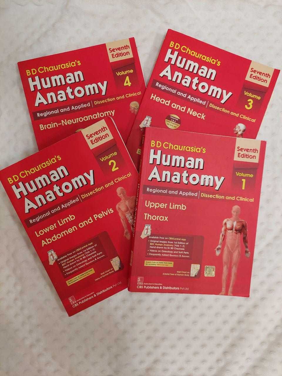 АНАТОМІЯ атлас Human Anatomy BD Chaurasia`s Eight edition vol 1,2,3,4