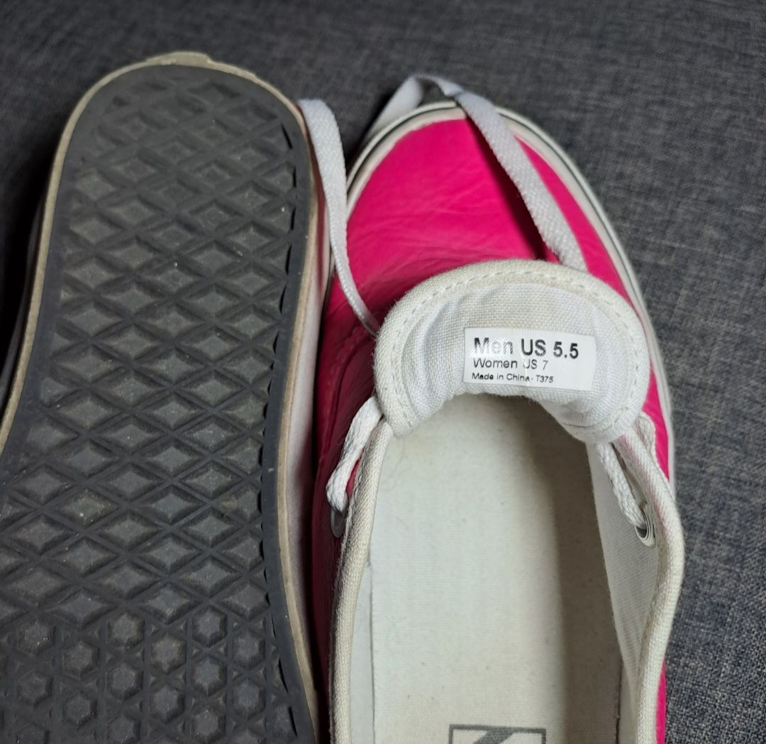 Trampki Vans leather authentic neon pink 37