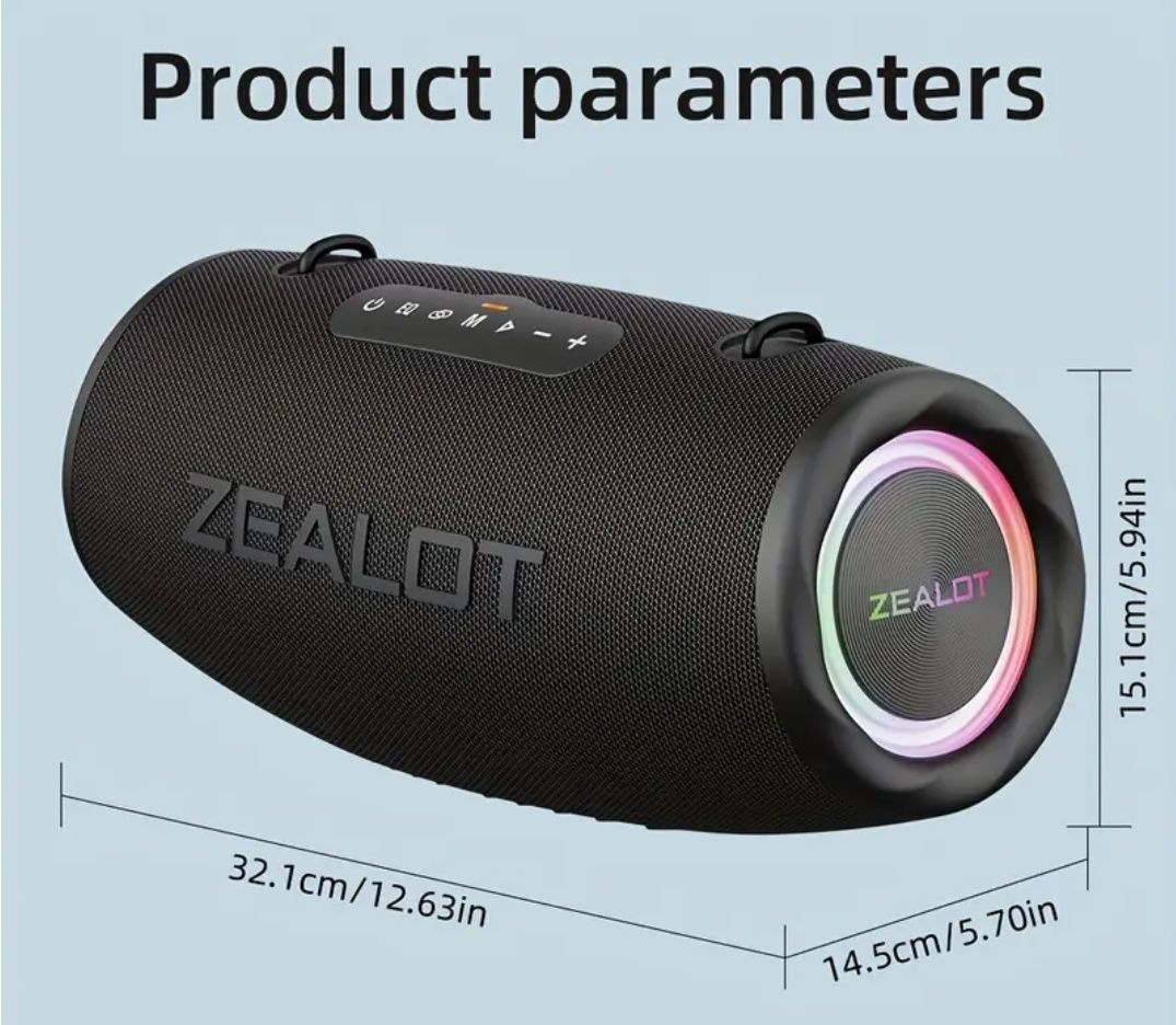 Блютуз колонка zealot s87, Нова, в упаковці, потужна. 80 Вт.