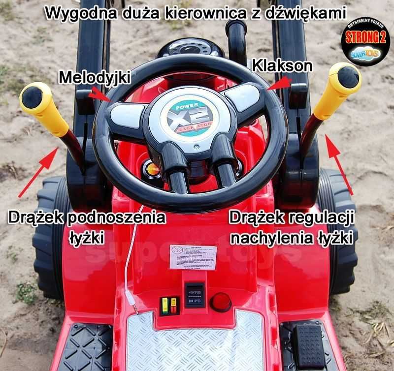 Super mocny TRAKTOR Z ŁYŻKĄ   Dla dziecka 12V Świetny Prezent 3 KOLORY