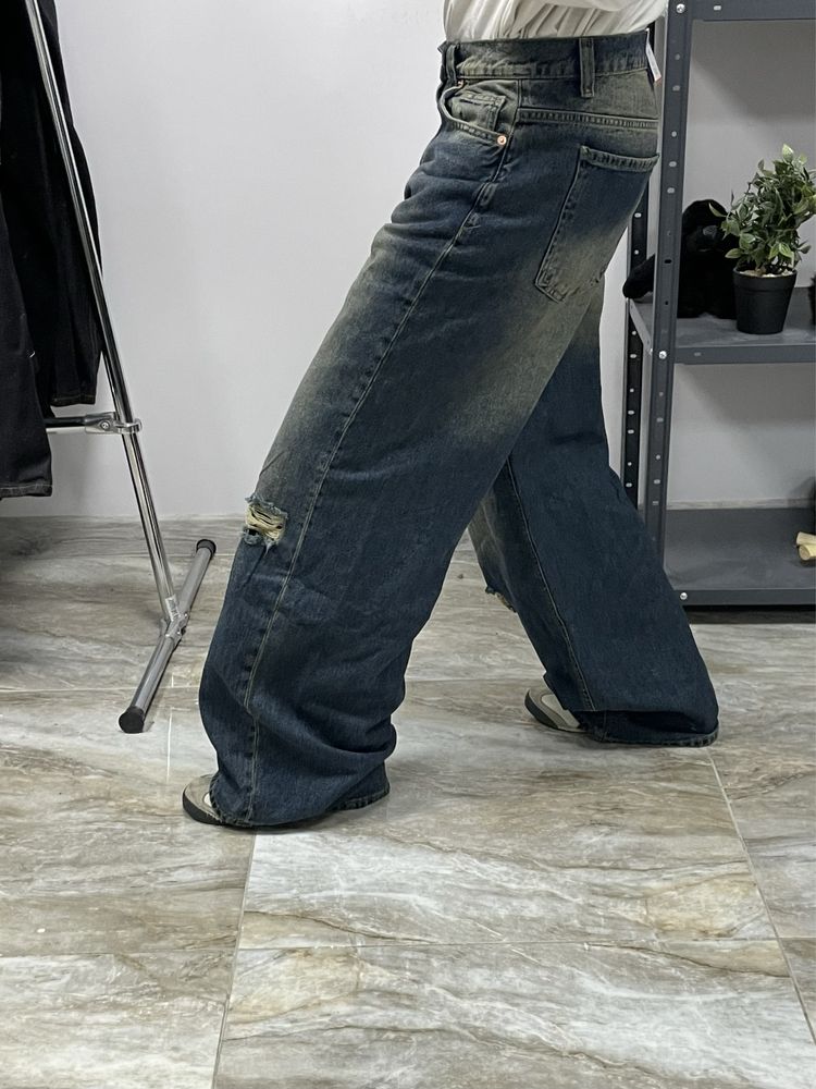 Нові люті широкі джинси opium avant garde y2k fade широкие штаны реп