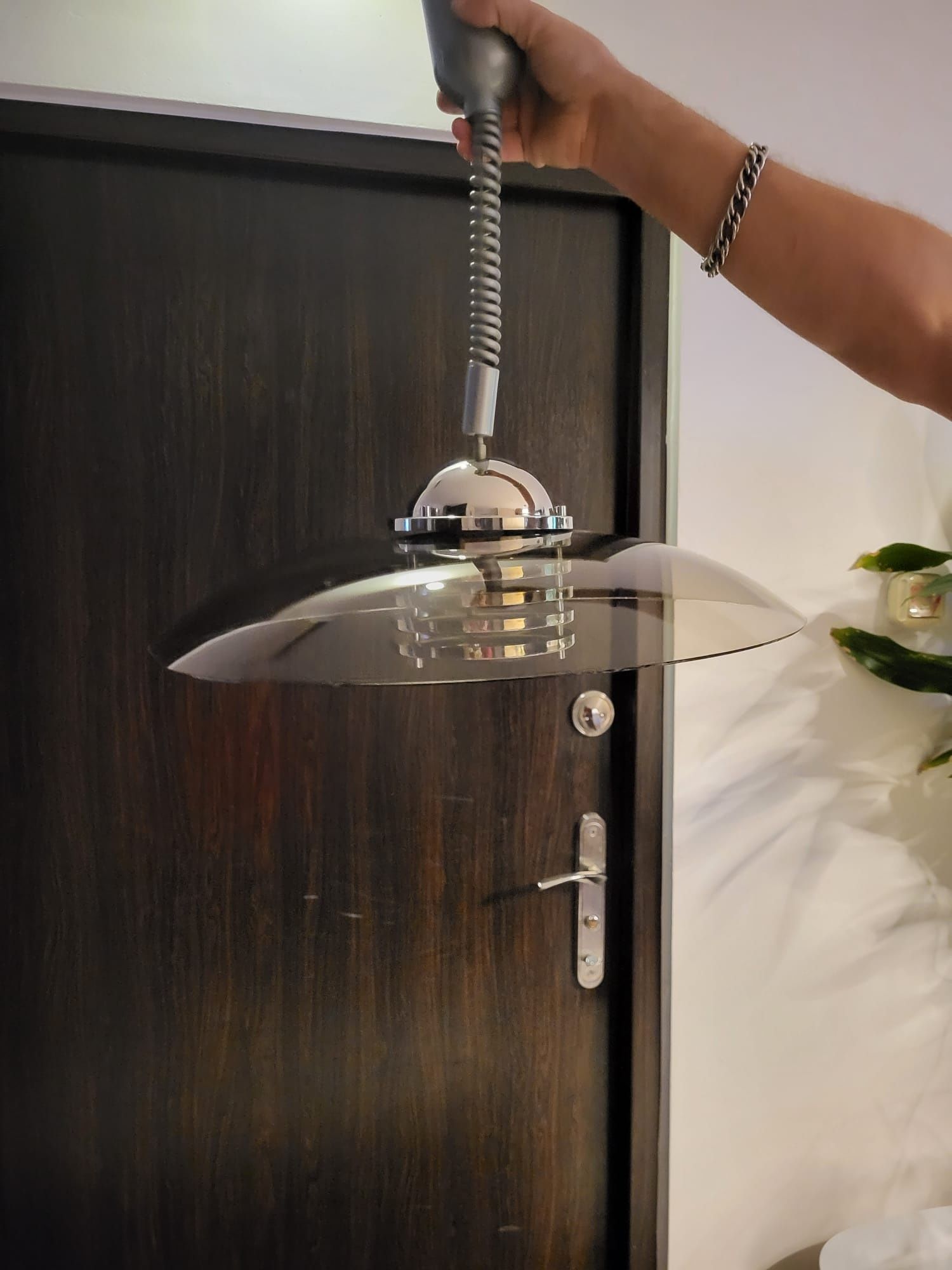 Lampa wisząca z przezroczystym kloszem do kuchni jadalni loft