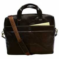 Кожаная сумка портфель Tony Perotti Italico 9977-37 moro Кожа Быка