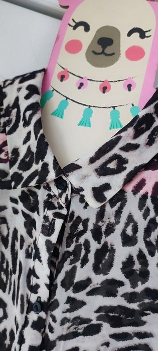 Bluzka koszulowa bez rękawów 38 H&M wzór panterka