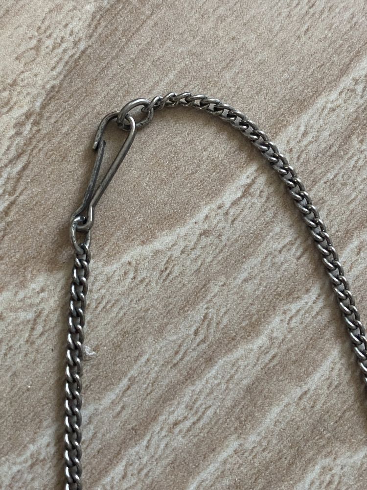 Stary srebrny łańcuszek naszyjnik prl vintage