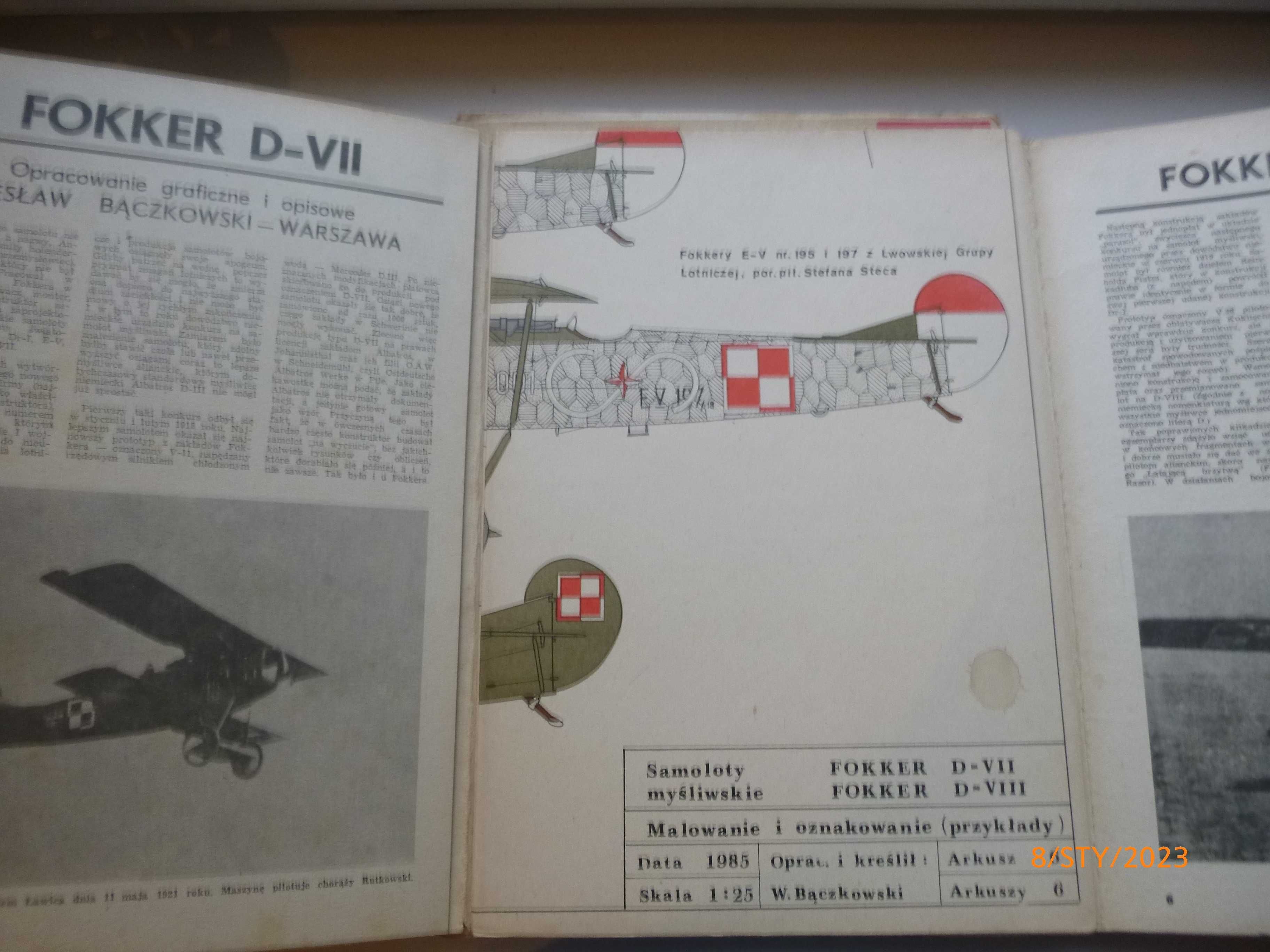 Plany Modelarskie nr.129 ( 1/1986 ) Fokker DVII i DVIII