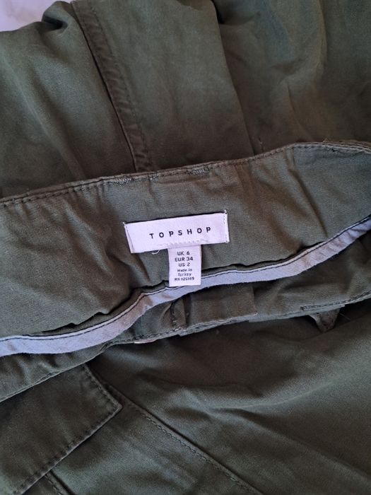 Штани жіночі карго хакі top shop розмір xs з високою посадкою