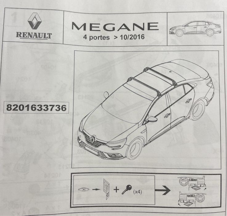 Поперечини Megane 4 IV меган Багажник на дах Thule оригінальні