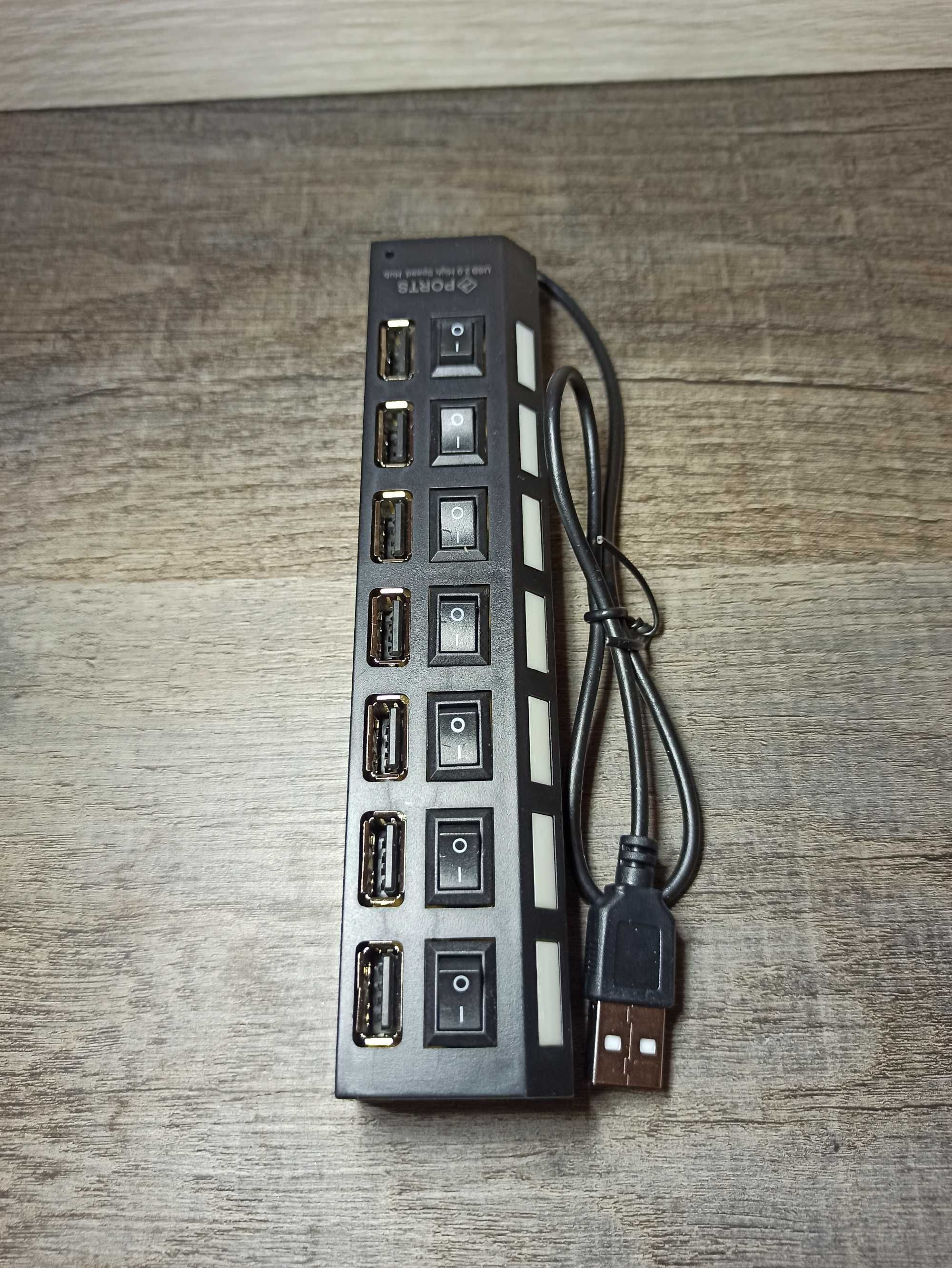 Разветлитель переходник USB хаб 7 портов USB 2,0 с выключателями