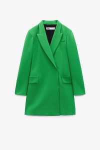 Платье-пиджак Zara зелёное мини