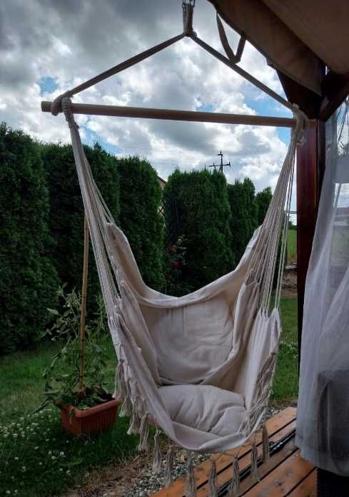 Fotel wiszący brazylijski hamak krzesło huśtawka na balkon taras ogród
