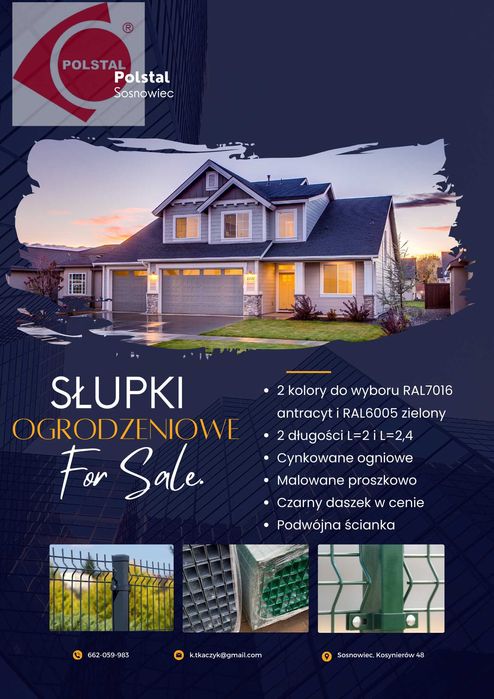 Słupki ogrodzeniowe 60x40x2 L=2,4 - pakiet 10sztuk - podwójna ścianka!