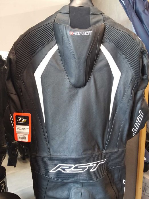 Kombinezon motocyklowy jednoczęściowy RST R-SPORT CE BLACK/WHIT skóra