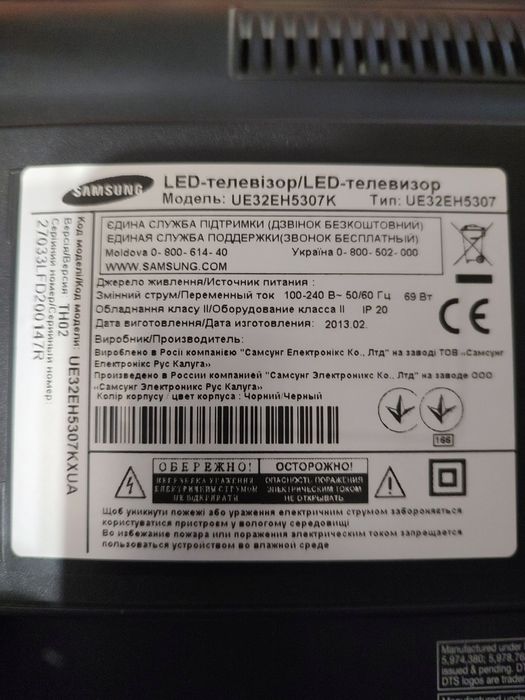 Запчастини до телевізора Самсунг UE32EH5307