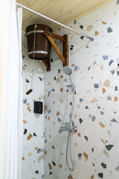 Відпочинок в AFrame будинку з сауною, альтанкою, мангалом в Денишах