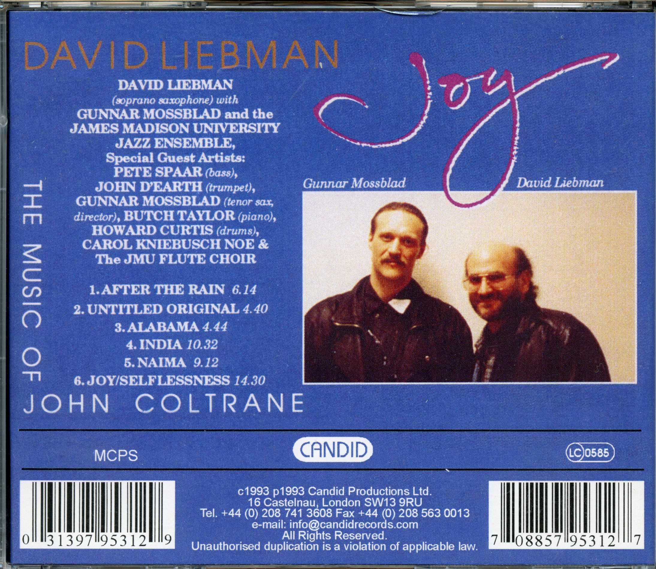 David Liberman - Joy - The Music Of John Coltrane, CD, CCD-79531