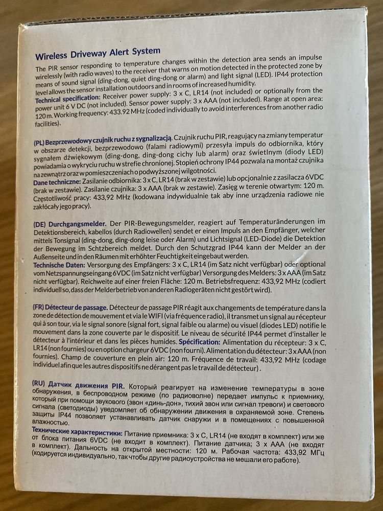 Bezprzewodowy czujnik ruchu z sygnalizacja