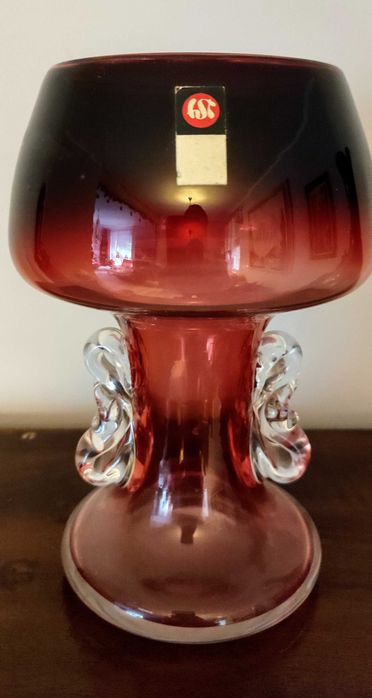 Puchar wazon antyk Tarnowiec motylek szkło prezent prezent PRL Wigilia