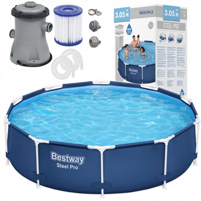 BASEN na stelażu 3,05m BESTWAY + dodatki