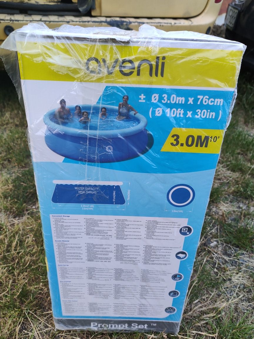 Basen ogrodowy 3m x 0.75 okrągły okazja, nowy! Pompa filtr węże w kpl.