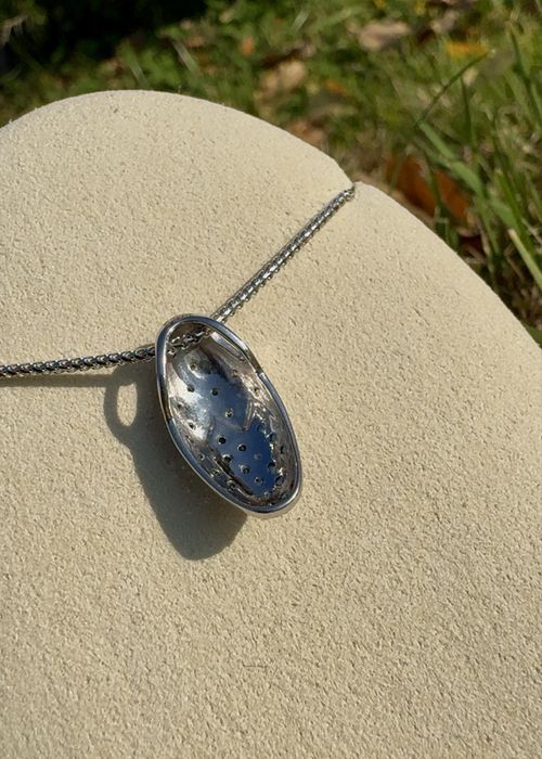 Золотой кулон с бриллиантами и сапфирами 585 пробы