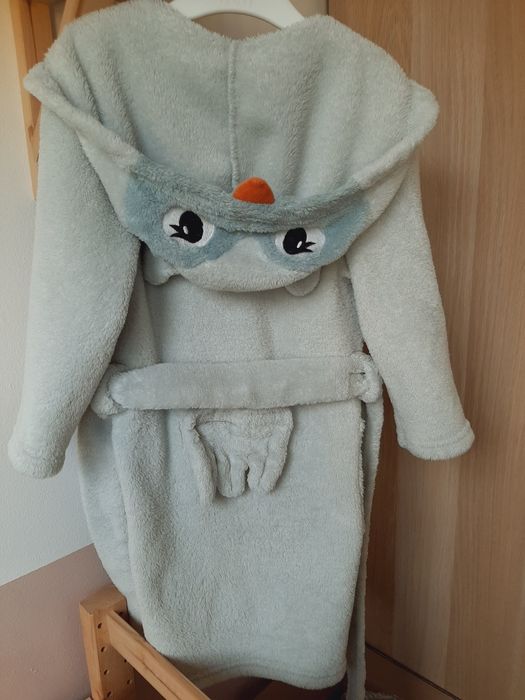 Szlafrok z polaru dla dziecka/ Sówka, H&M, rozm. 98/104, stan idealny
