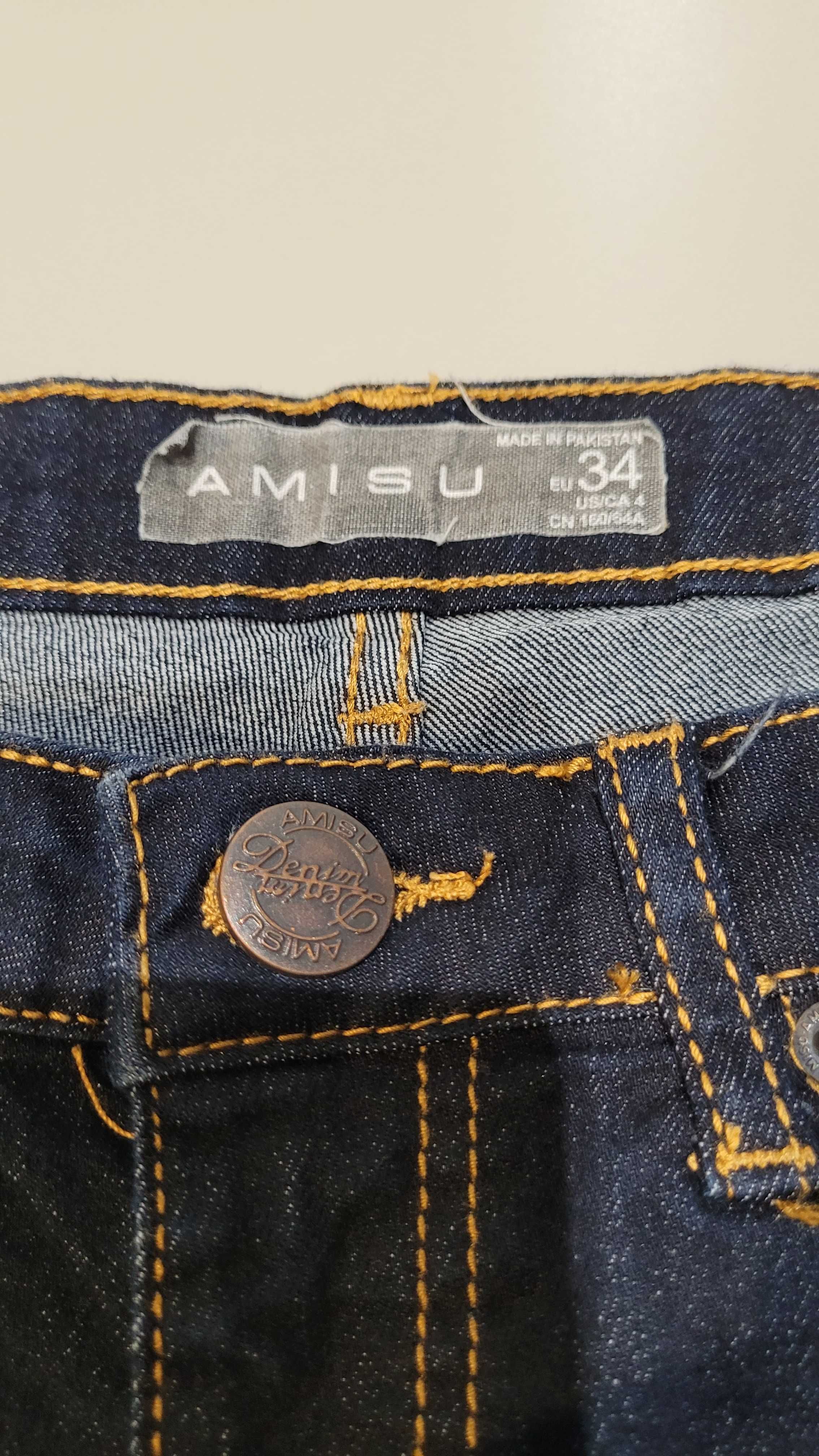 Szorty spodenki jeansowe Amisu 34 XS podwijane nogawki
