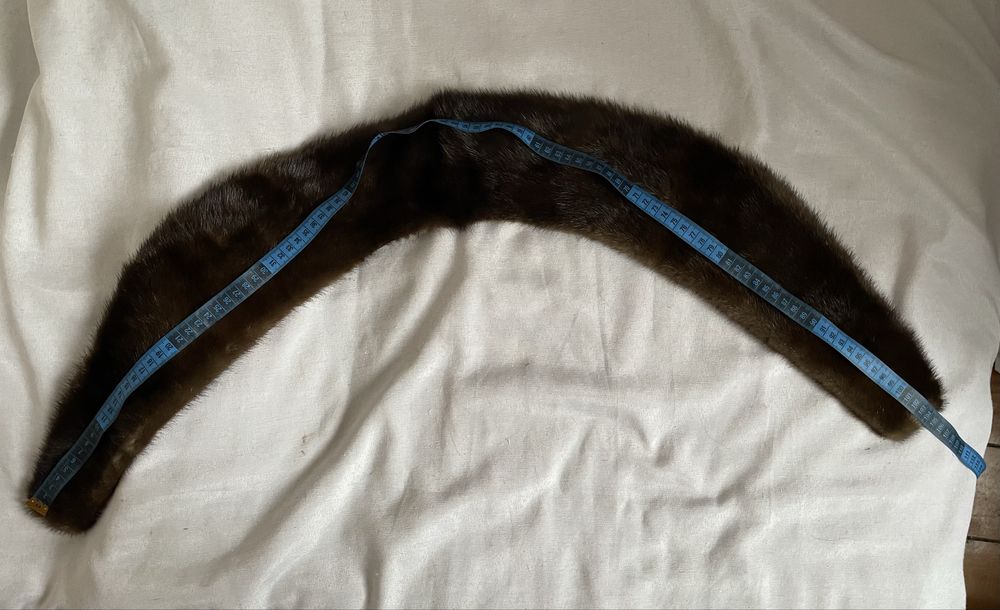 Kołnierz z naturalnego futra norki z norek brązowy