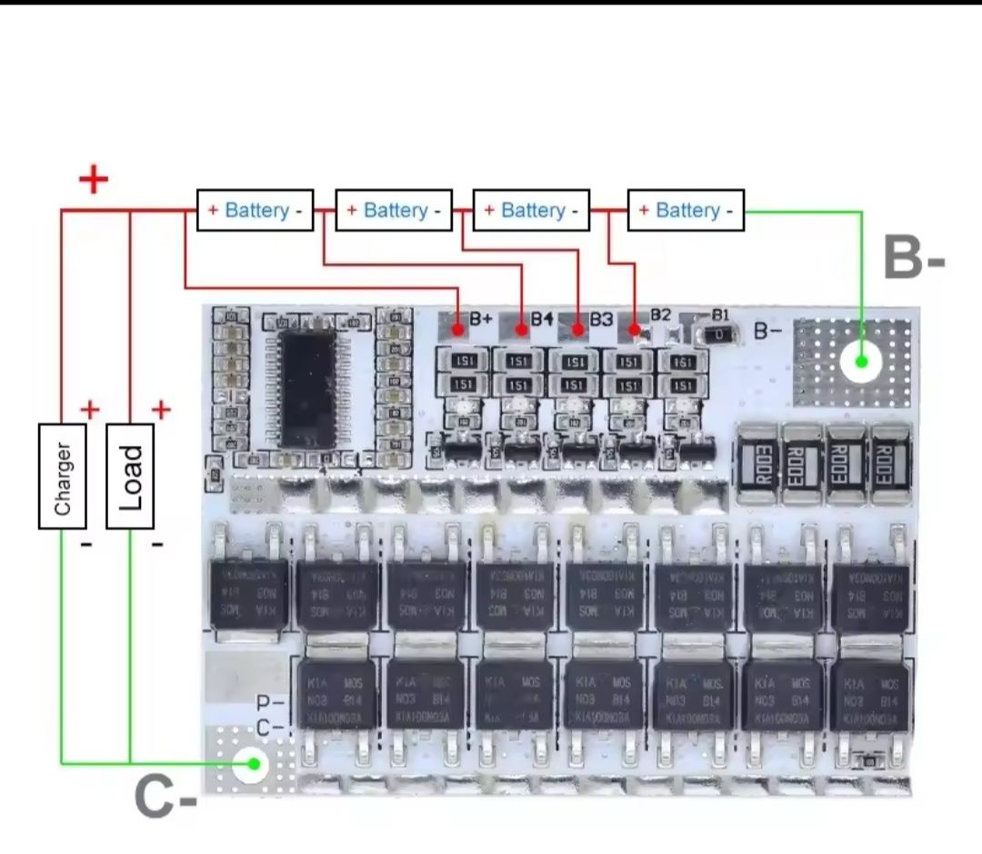 Біла bms 4s 100a lifepo4 плата захисту акумулятору, залізо фосфат