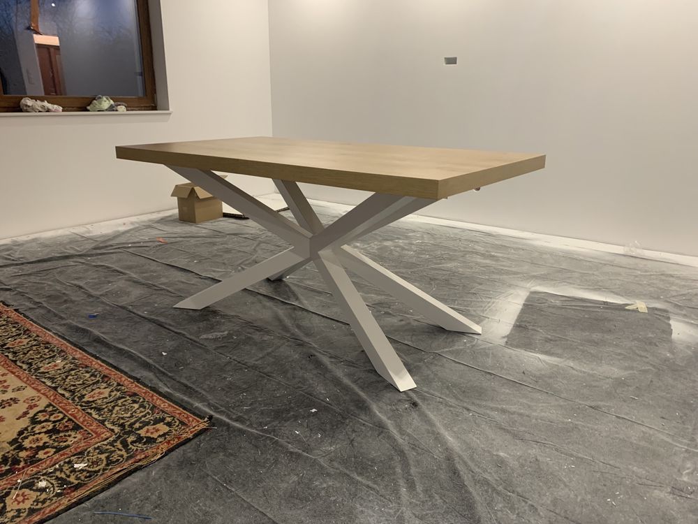 Duzy stół 4 5 6 metra na wymiar dąb metalowe nogi drewniane CALA POLSK